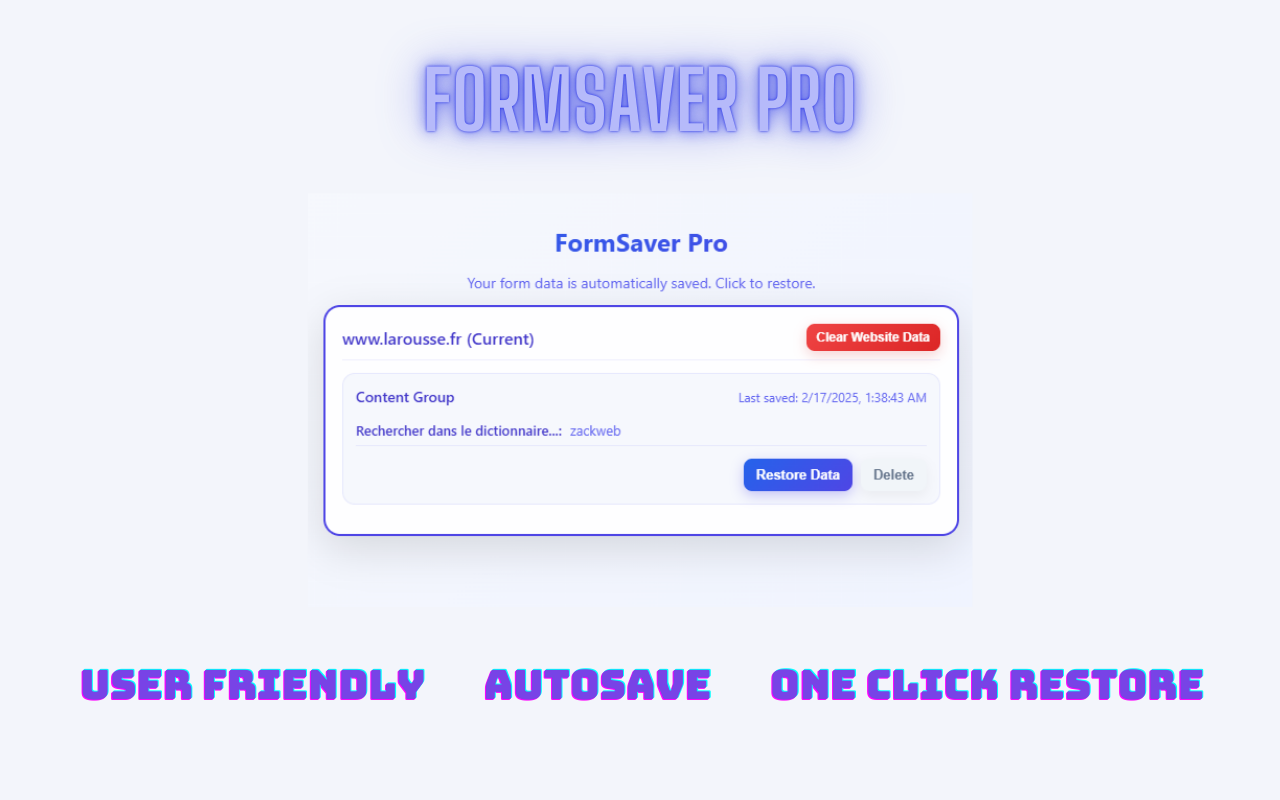 Form Saver Pro